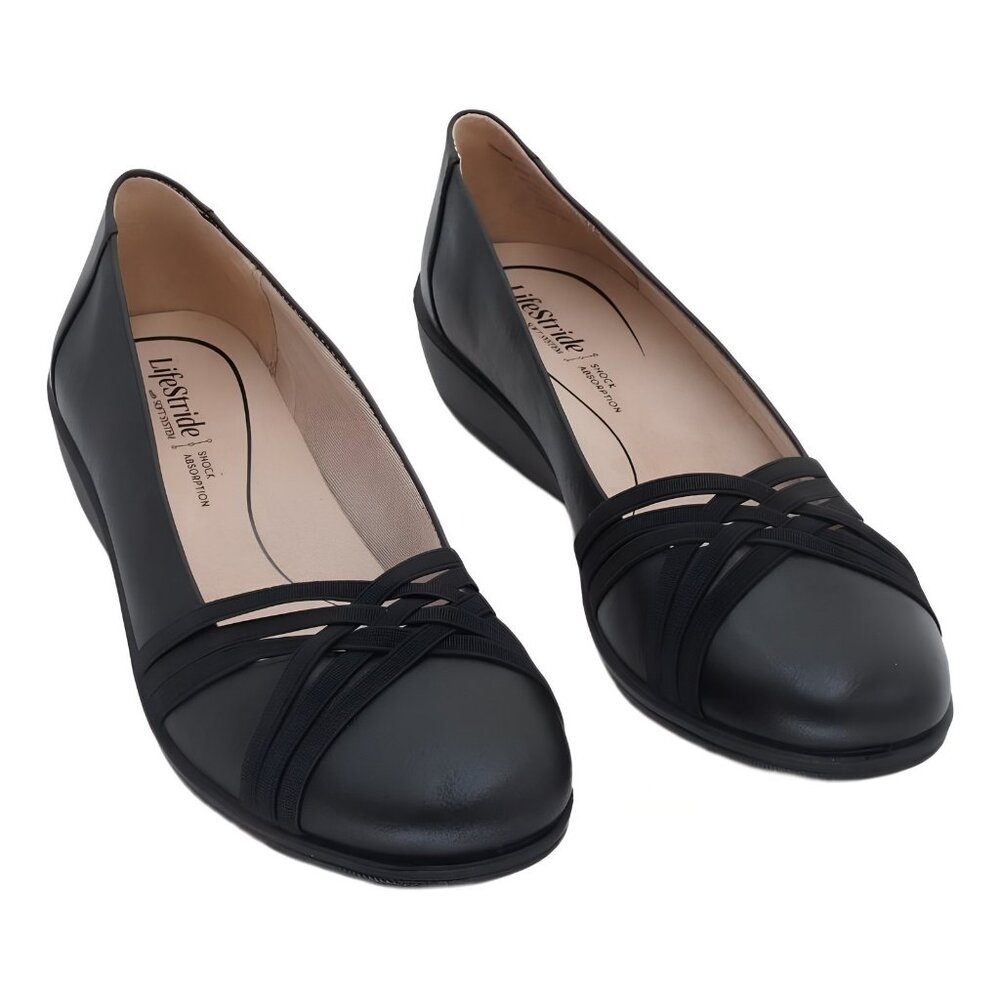 LifeStride Women's Incredible 2 Slip-On Ballet Flats Black 10M